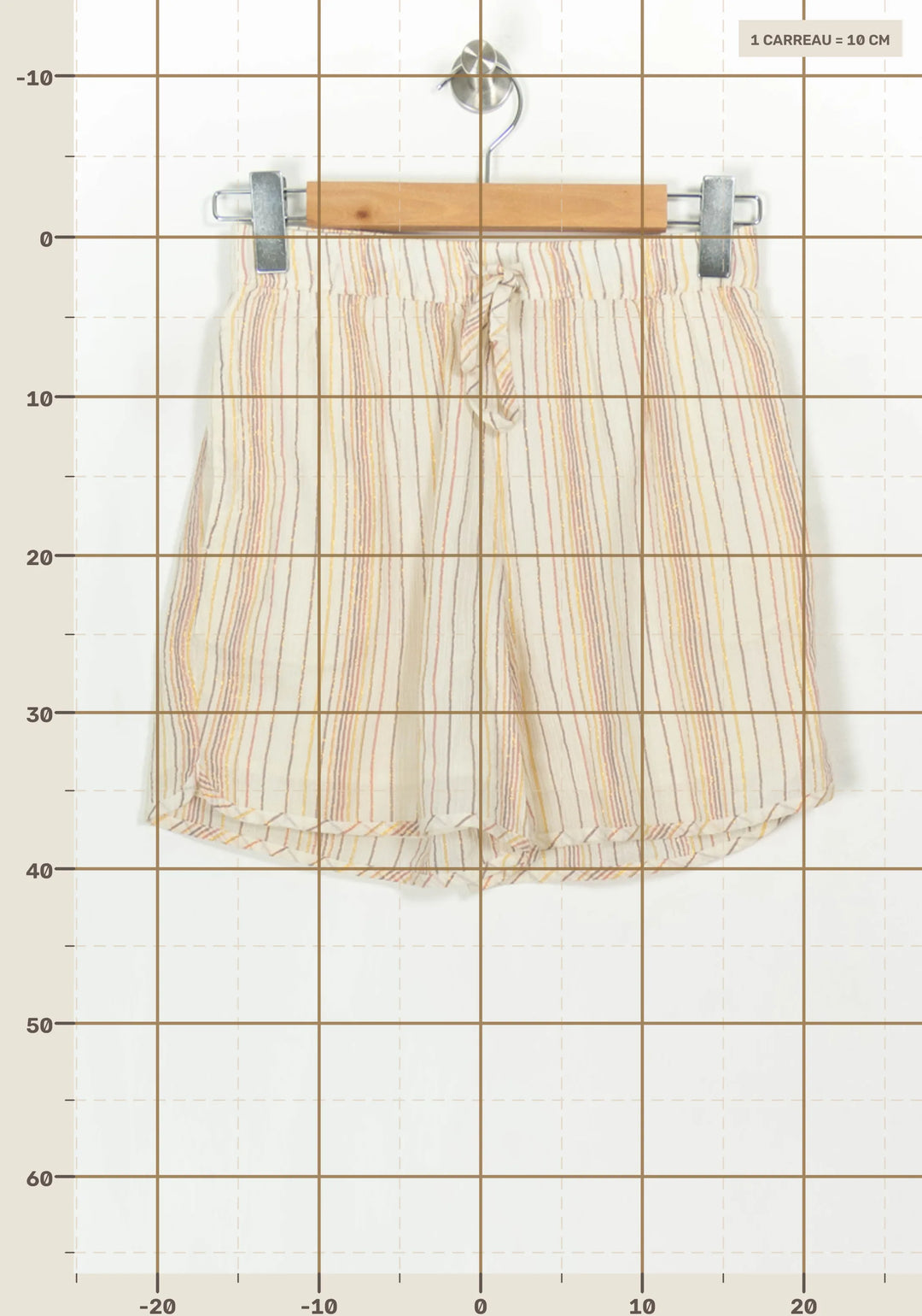 Short Rayé Beige et Jaune - Taille XS/34 de la marque Des petits hauts | PARAD117738 - Vendu par Paradigme - Image 4