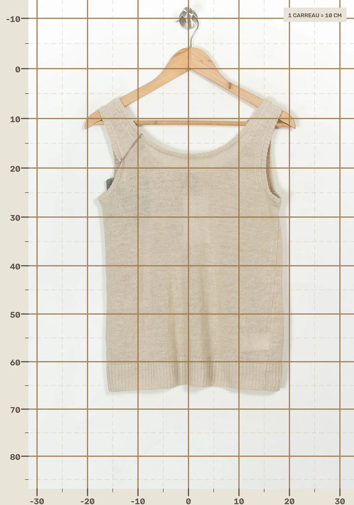 Débardeur Beige - Taille XS/34 de la marque Max Mara | PARAD117743 - Vendu par Paradigme - Image 4