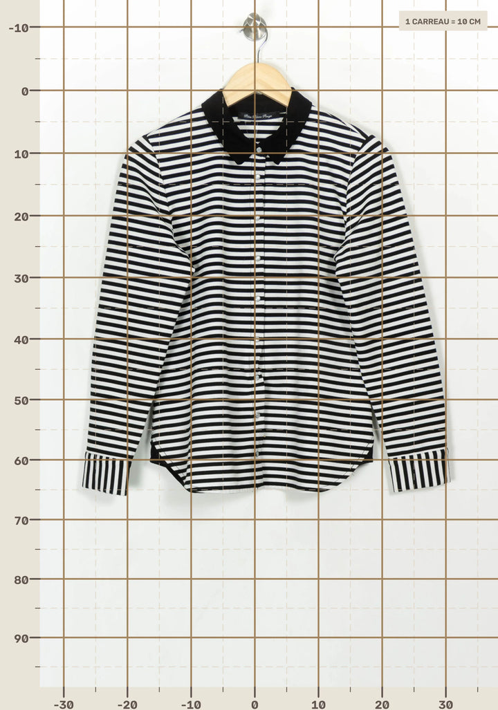 Chemise Rayée Noire et Blanche - Taille L/40 de la marque Bleu Blanc Rouge | PARAD117749 - Vendu par Paradigme - Image 4
