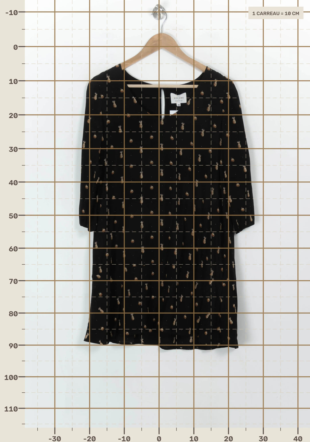 Robe Courte Noire et Dorée - Taille S/36 de la marque Sézane | PARAD117750 - Vendu par Paradigme - Image 4