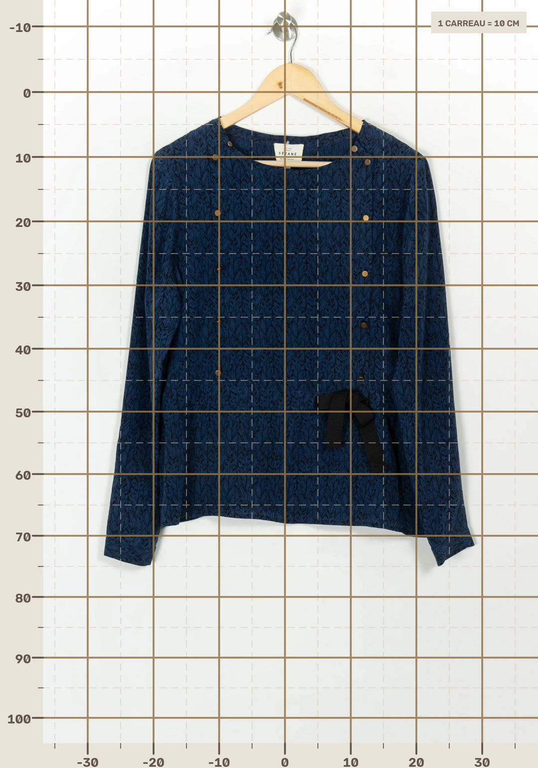 Blouse Bleue et Noire - Taille XL/42 de la marque Sézane | PARAD117755 - Vendu par Paradigme - Image 4