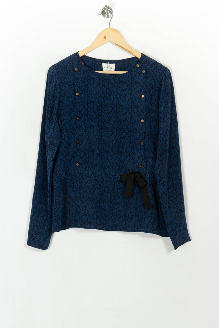 Blouse Bleue et Noire - Taille XL/42 de la marque Sézane | PARAD117755 - Vendu par Paradigme - Image 2