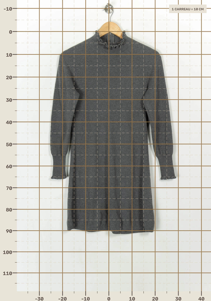 Robe Pull Grise - Taille L/40 de la marque ZAPA | PARAD117756 - Vendu par Paradigme - Image 4