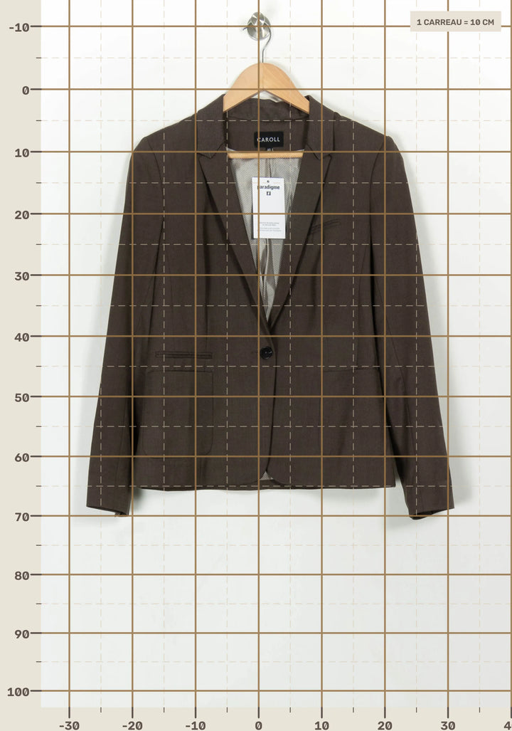 Blazer Marron - Taille L/40 de la marque Caroll | PARAD117757 - Vendu par Paradigme - Image 4