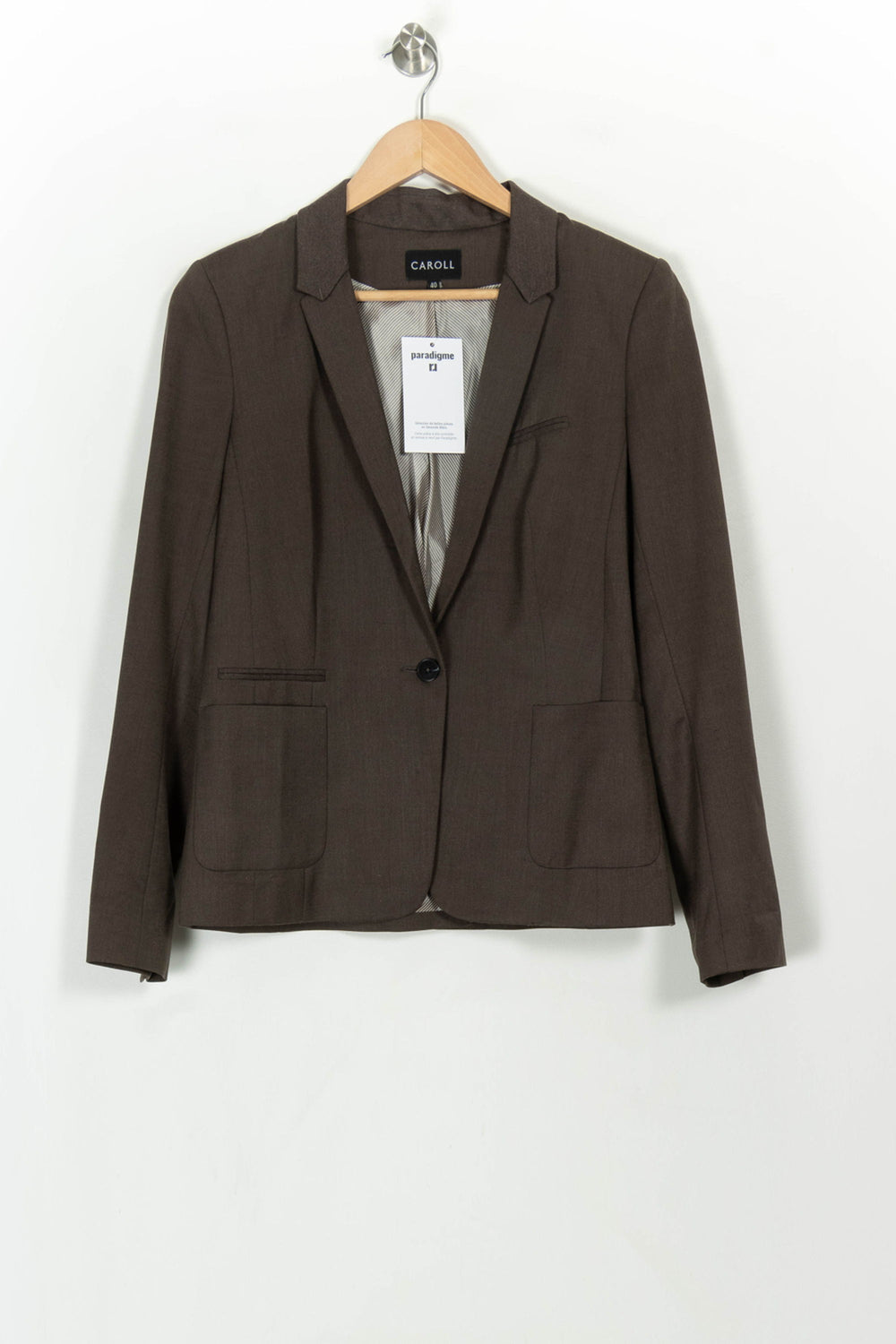 Blazer Marron - Taille L/40 de la marque Caroll | PARAD117757 - Vendu par Paradigme - Image 2
