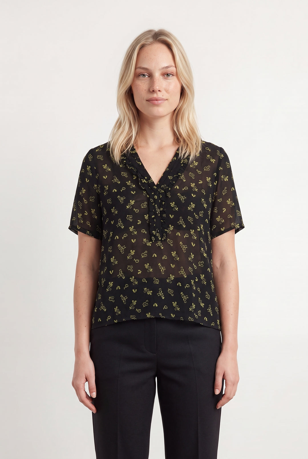 Blouse Noire et Verte - Taille L/40 de la marque Claudie Pierlot | PARAD117759 - Vendu par Paradigme - Image 1