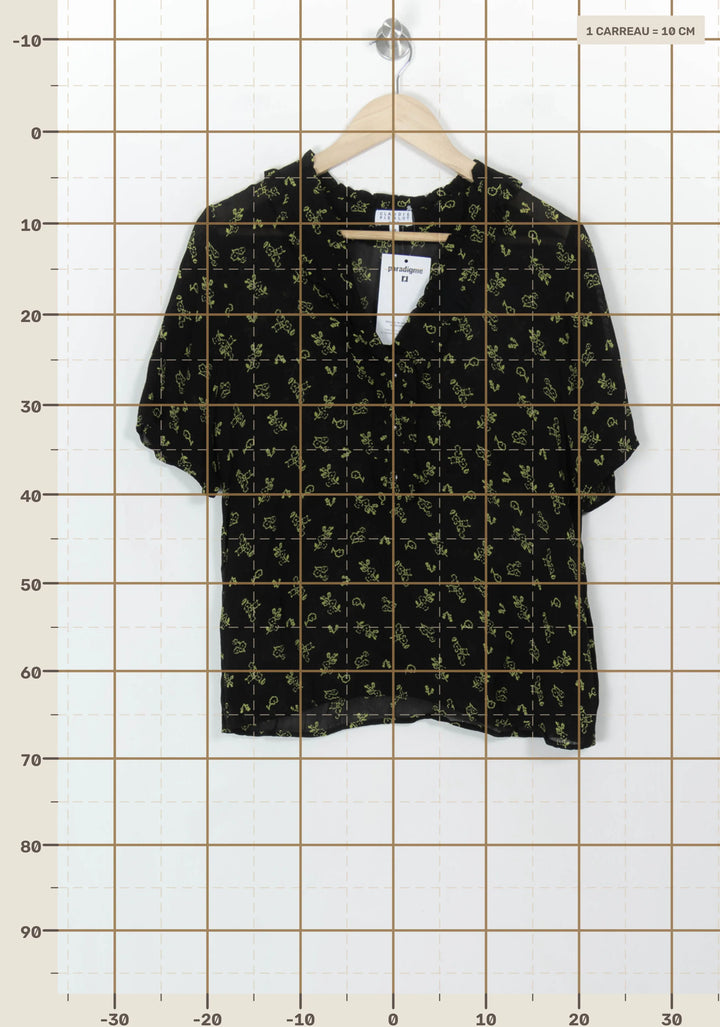 Blouse Noire et Verte - Taille L/40 de la marque Claudie Pierlot | PARAD117759 - Vendu par Paradigme - Image 4