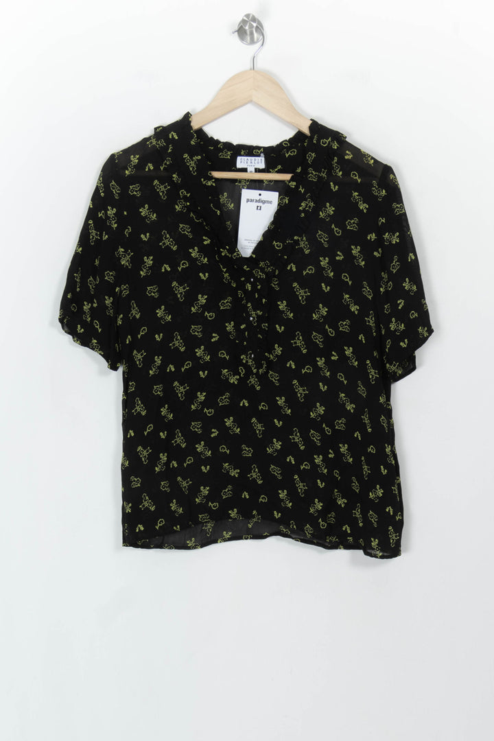 Blouse Noire et Verte - Taille L/40 de la marque Claudie Pierlot | PARAD117759 - Vendu par Paradigme - Image 2