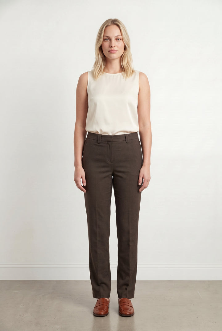 Pantalon Marron - Taille L/40 de la marque Caroll | PARAD117761 - Vendu par Paradigme - Image 1