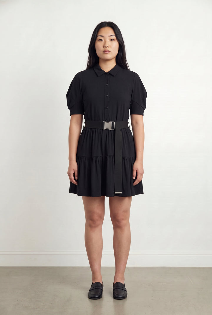Robe Chemise Noire - Taille L/40 de la marque Indies | PARAD117765 - Vendu par Paradigme - Image 1