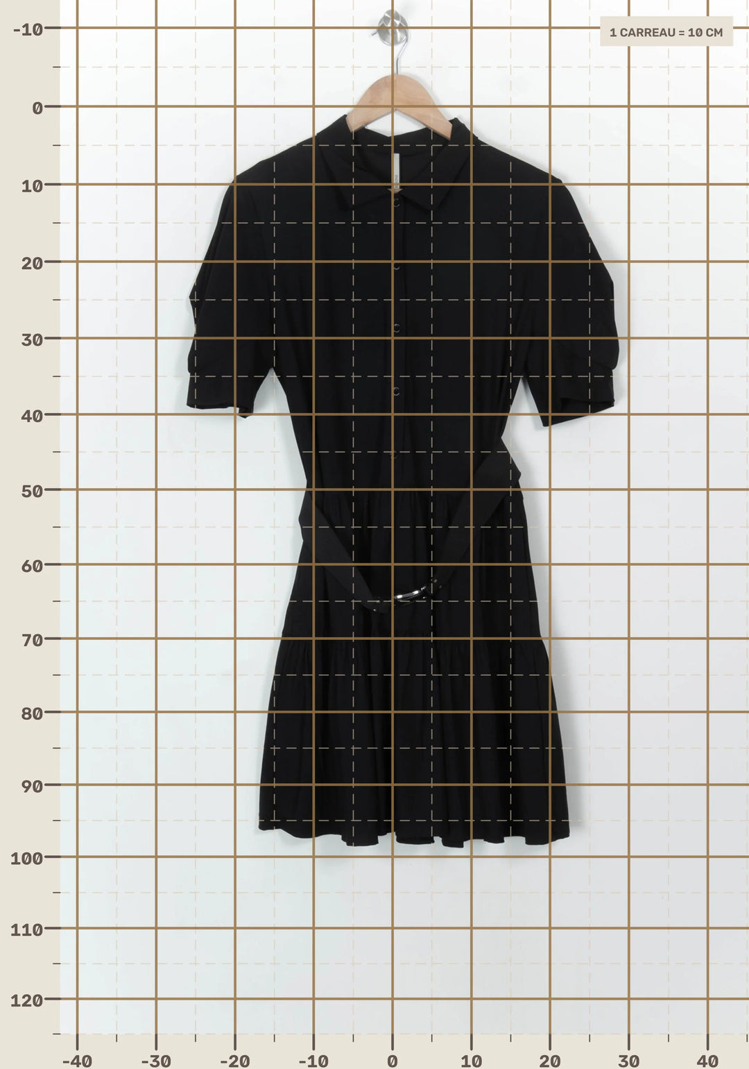 Robe Chemise Noire - Taille L/40 de la marque Indies | PARAD117765 - Vendu par Paradigme - Image 4