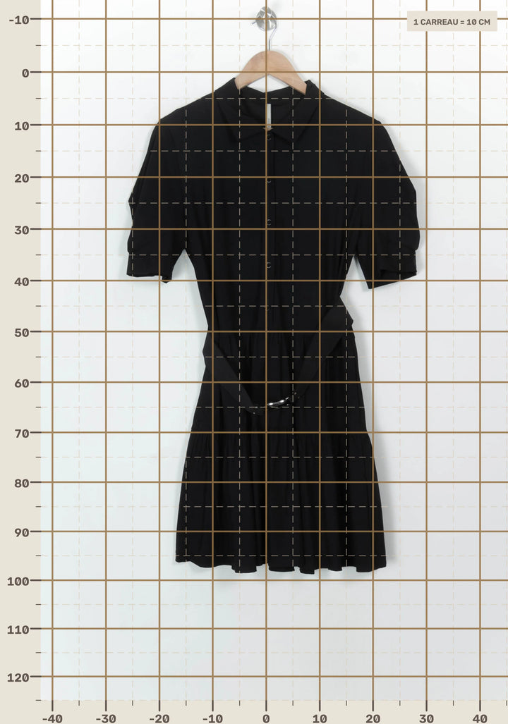 Robe Chemise Noire - Taille L/40 de la marque Indies | PARAD117765 - Vendu par Paradigme - Image 4