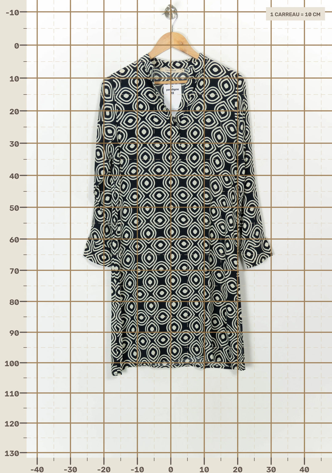 Robe Droite Bleue et Blanche - Taille S/36 de la marque La Fée Maraboutée | PARAD117768 - Vendu par Paradigme - Image 4