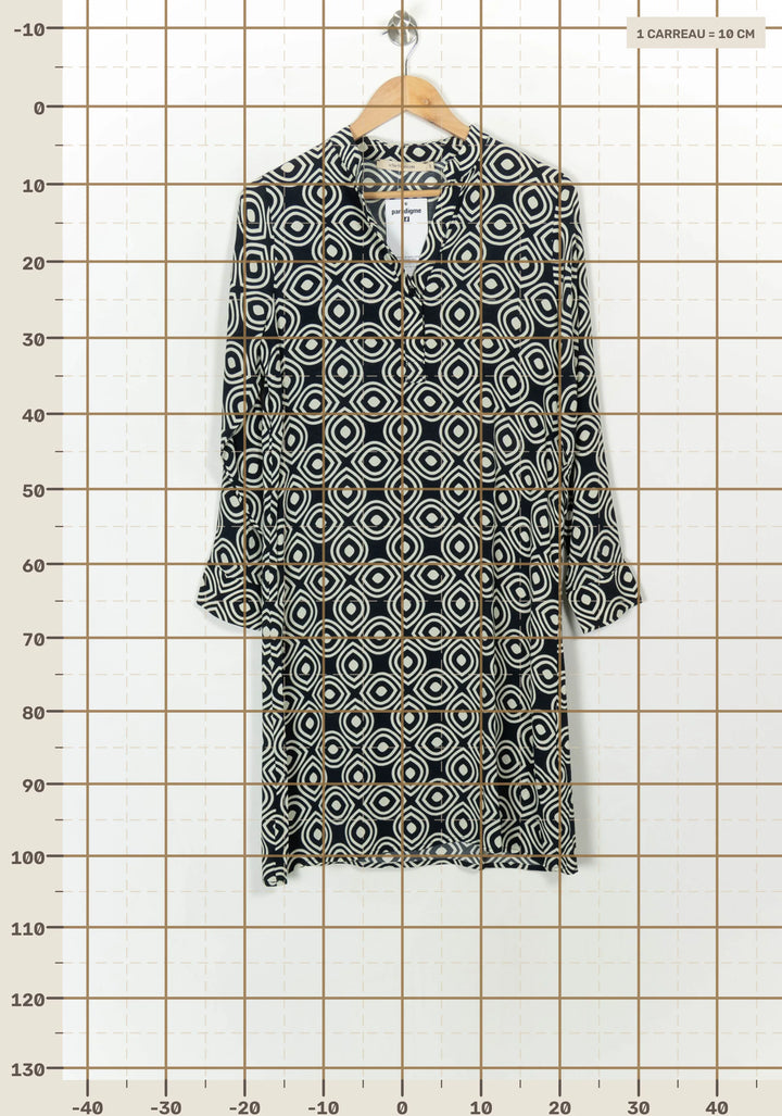 Robe Droite Bleue et Blanche - Taille S/36 de la marque La Fée Maraboutée | PARAD117768 - Vendu par Paradigme - Image 4