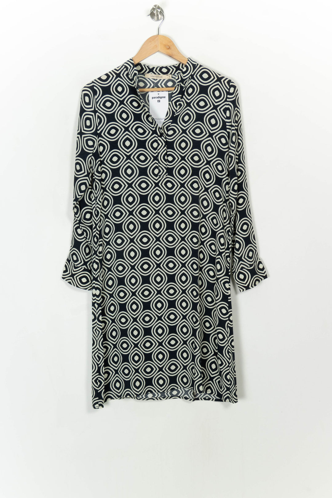 Robe Droite Bleue et Blanche - Taille S/36 de la marque La Fée Maraboutée | PARAD117768 - Vendu par Paradigme - Image 2