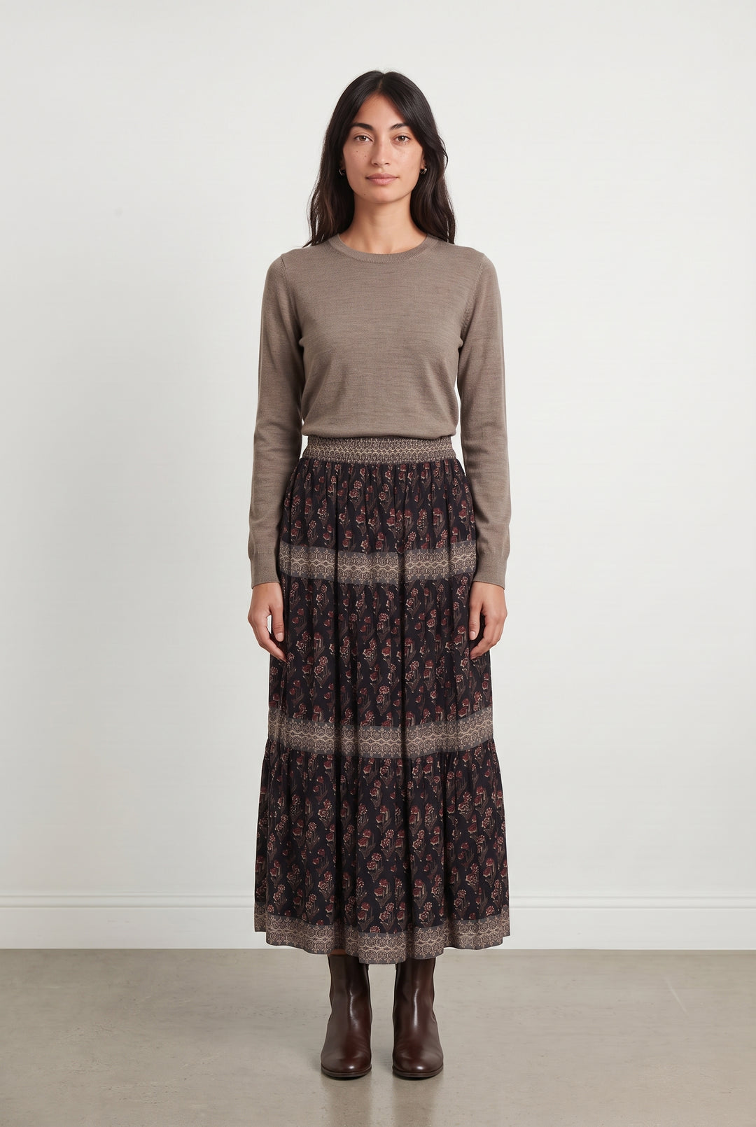 Jupe Longue Noire et Beige - Taille XS/34 de la marque Petite Mendigote | PARAD117795 - Vendu par Paradigme - Image 1
