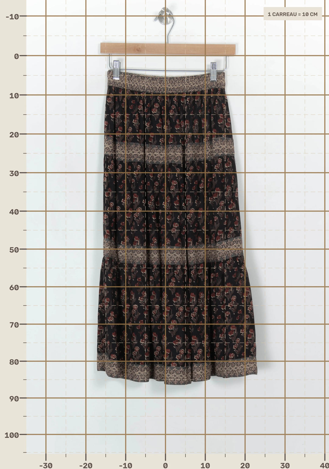 Jupe Longue Noire et Beige - Taille XS/34 de la marque Petite Mendigote | PARAD117795 - Vendu par Paradigme - Image 4