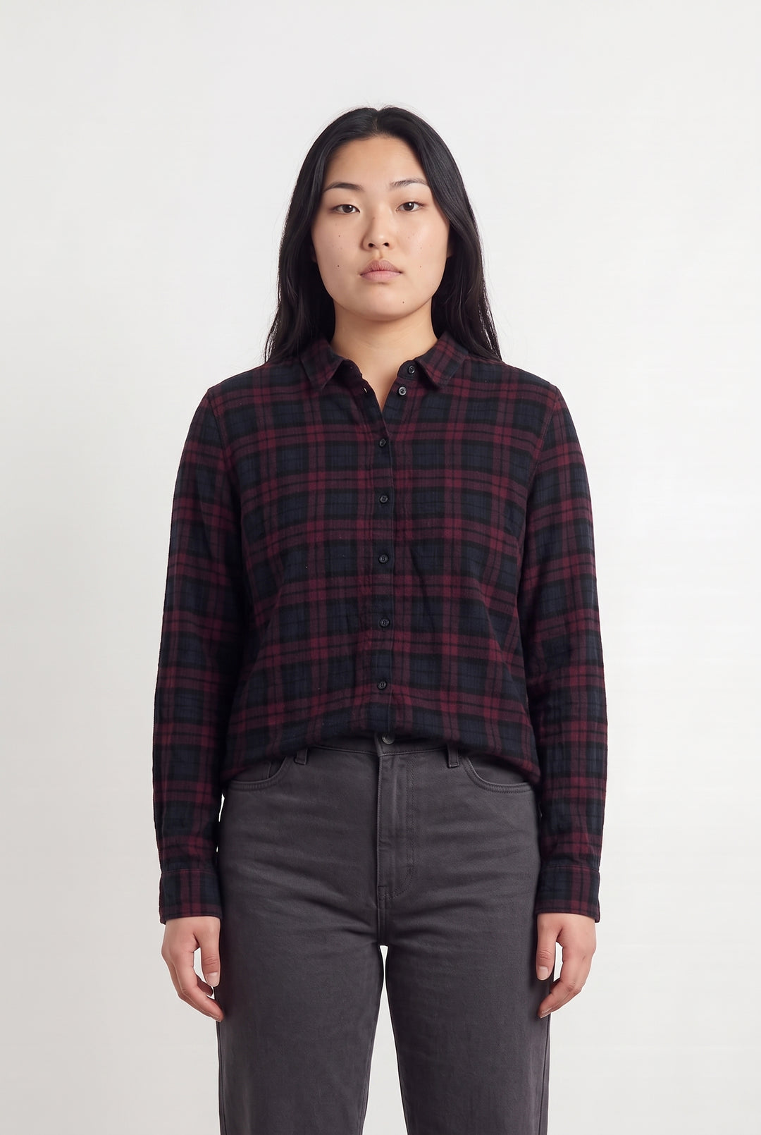 Chemise à Carreaux Violette et Noire - Taille L/40 de la marque Sud express | PARAD117804 - Vendu par Paradigme - Image 1