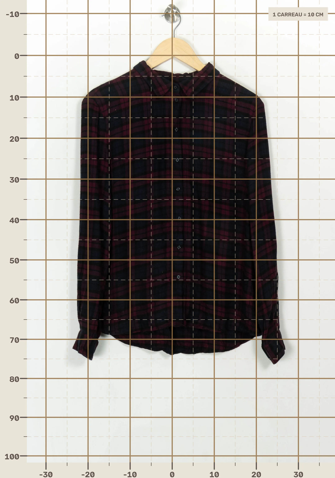Chemise à Carreaux Violette et Noire - Taille L/40 de la marque Sud express | PARAD117804 - Vendu par Paradigme - Image 4