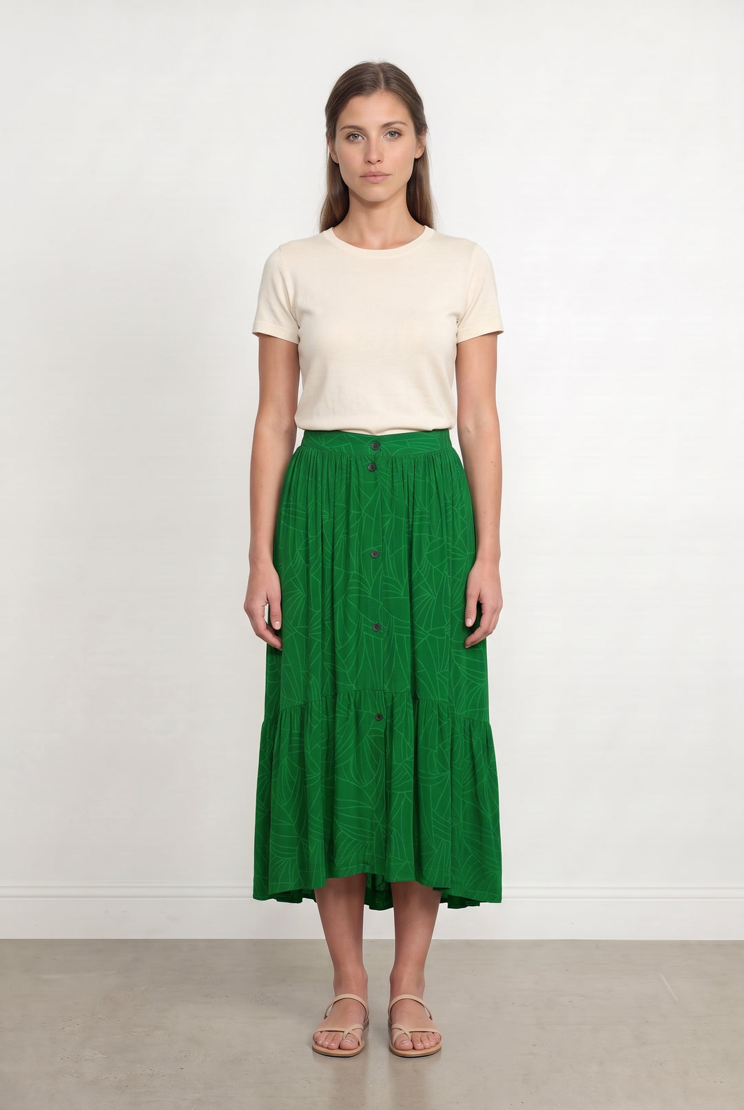 Jupe Longue Verte - Taille S/36 de la marque Soeur | PARAD117808 - Vendu par Paradigme - Image 1