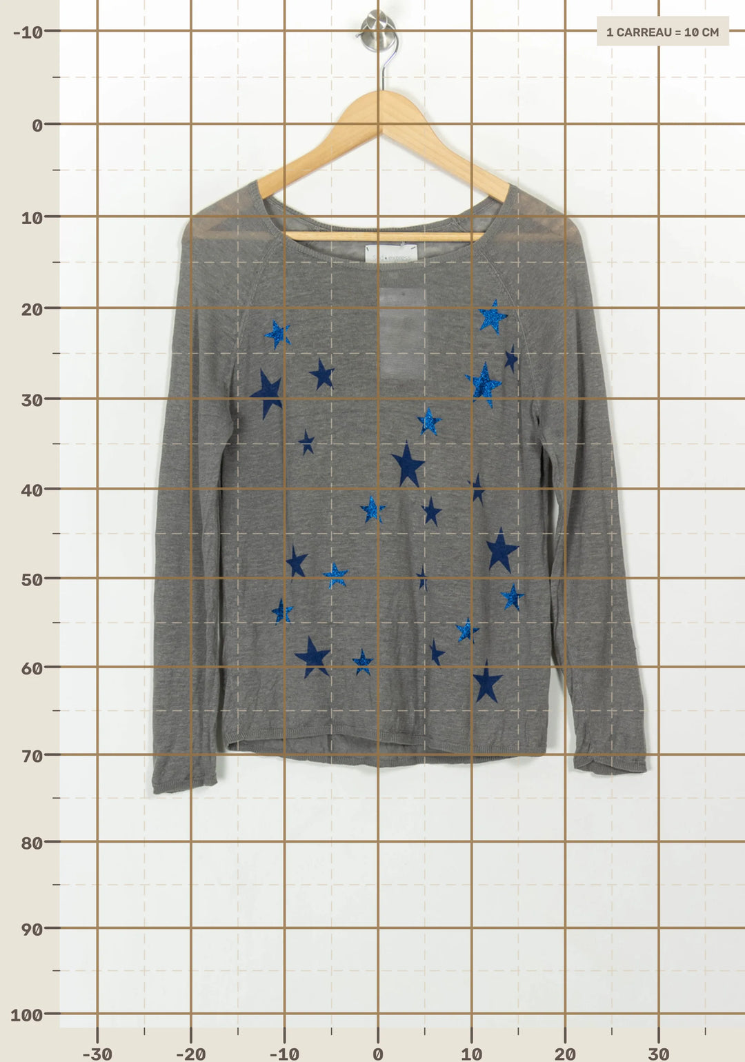 Pull Gris et Bleu - Taille S/36 de la marque Sud express | PARAD117815 - Vendu par Paradigme - Image 4