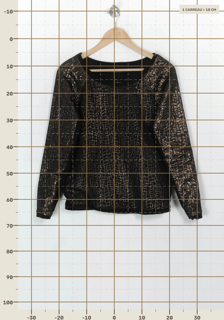 Sweat Noir et Doré - Taille XS/34 de la marque Bérénice | PARAD117818 - Vendu par Paradigme - Image 4