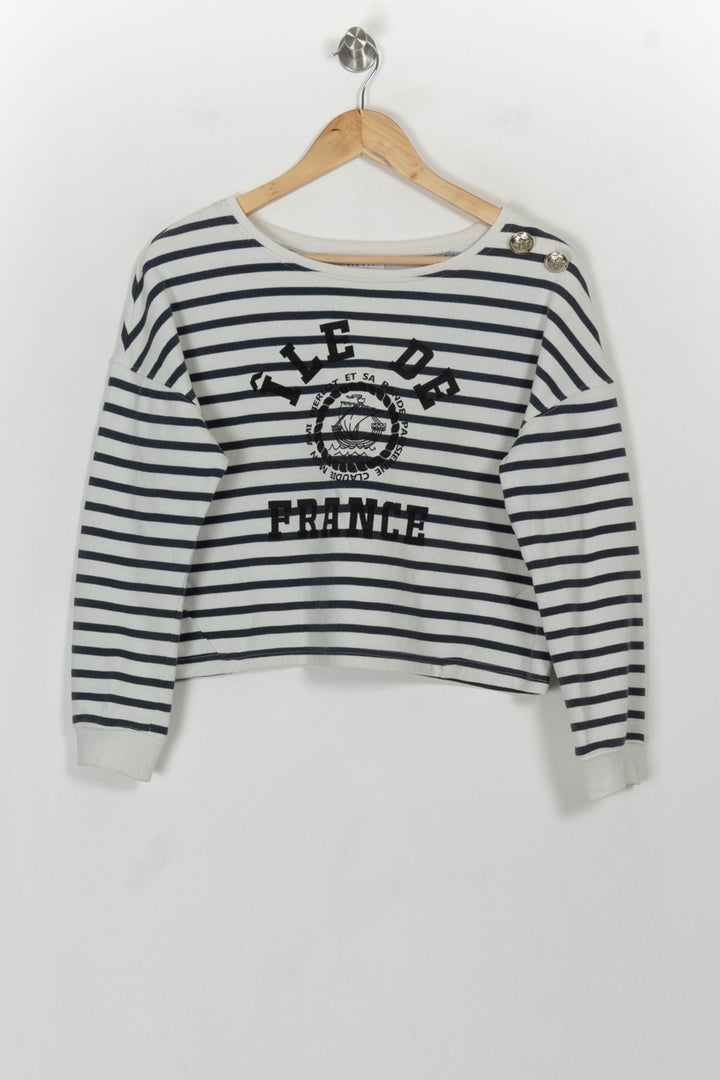 Marinière Blanc et Bleu - Taille S/36 de la marque Claudie Pierlot | PARAD117819 - Vendu par Paradigme - Image 2