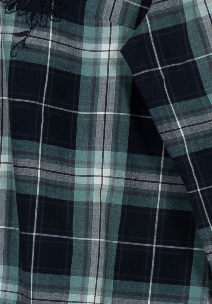 Chemise à Carreaux Verte et Bleue - Taille M/38 de la marque Caroll | PARAD117826 - Vendu par Paradigme - Image 3