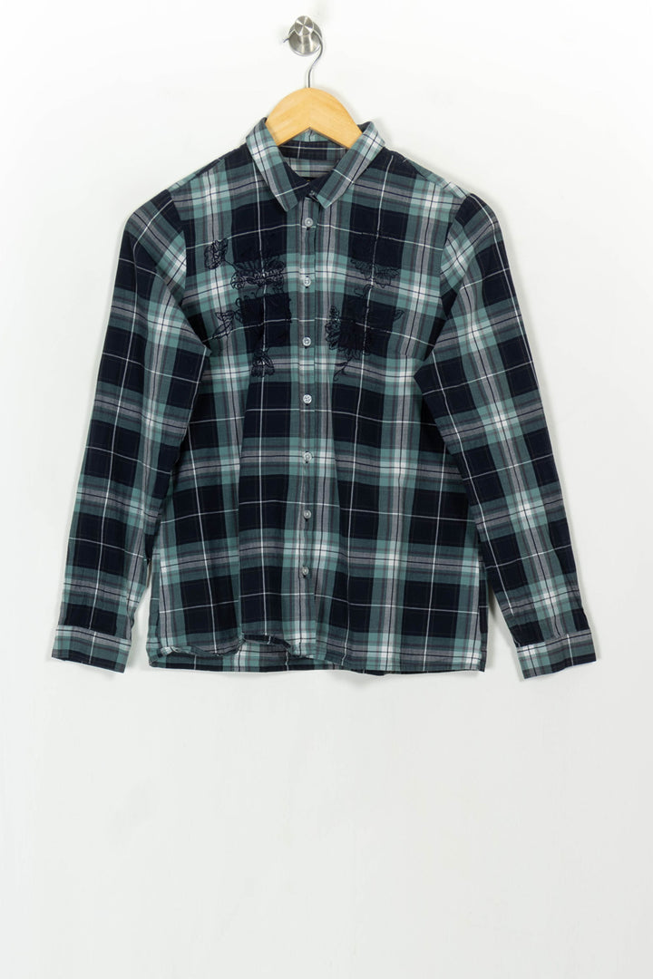 Chemise à Carreaux Verte et Bleue - Taille M/38 de la marque Caroll | PARAD117826 - Vendu par Paradigme - Image 2