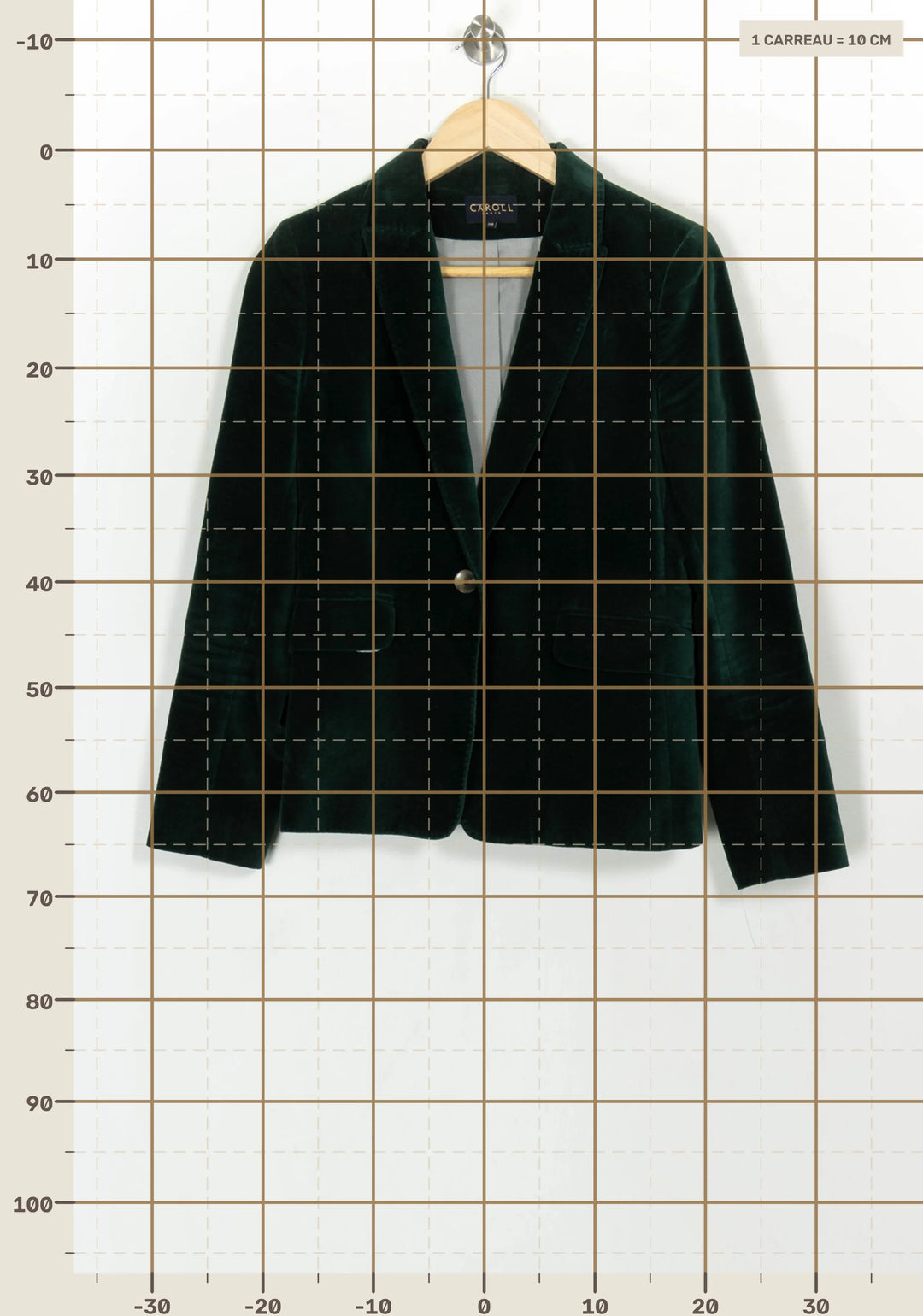 Blazer Vert - Taille M/38 de la marque Caroll | PARAD117836 - Vendu par Paradigme - Image 4