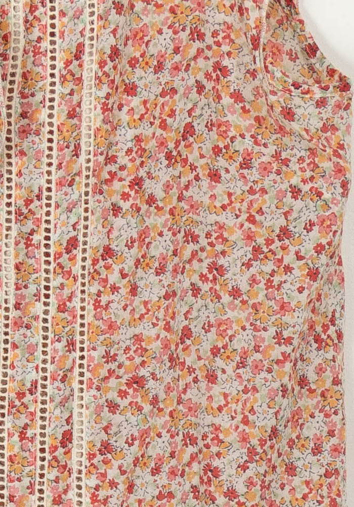 Blouse Fleurie Rose et Blanche - Taille L/40 de la marque Pablo | PARAD117843 - Vendu par Paradigme - Image 3