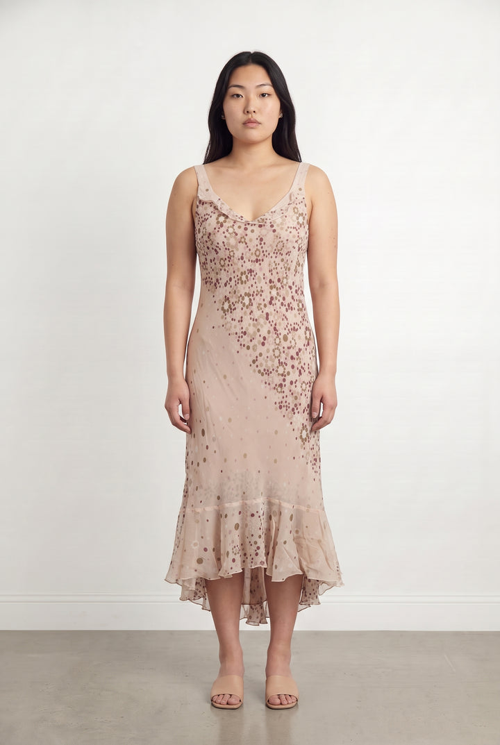 Robe Longue Rose et Beige - Taille L/40 de la marque Caroll | PARAD117851 - Vendu par Paradigme - Image 1
