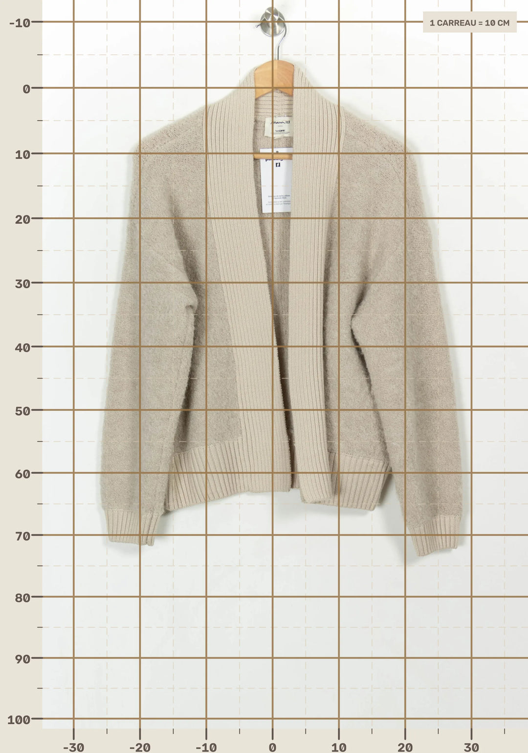 Cardigan Beige - Taille S/36 de la marque Maison 123 | PARAD117854 - Vendu par Paradigme - Image 4