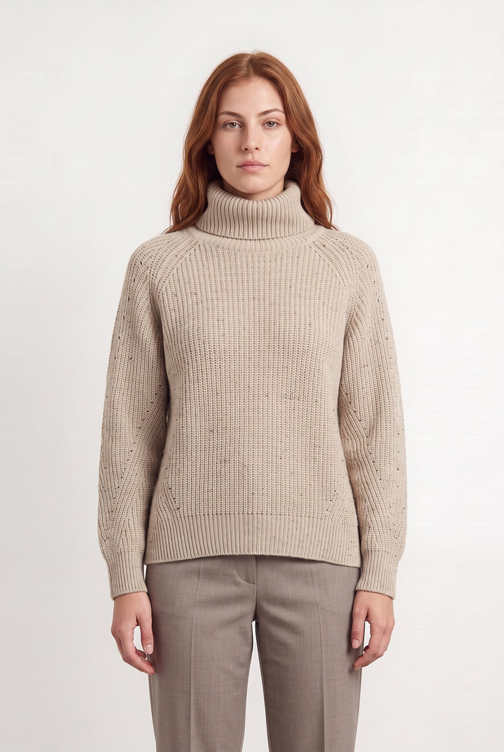 Pull Col Roulé Beige - Taille M/38 de la marque La Fée Maraboutée | PARAD117857 - Vendu par Paradigme - Image 1