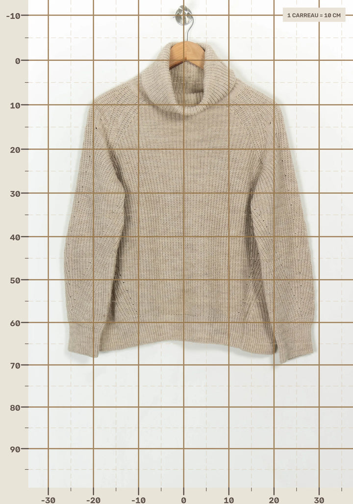 Pull Col Roulé Beige - Taille M/38 de la marque La Fée Maraboutée | PARAD117857 - Vendu par Paradigme - Image 4
