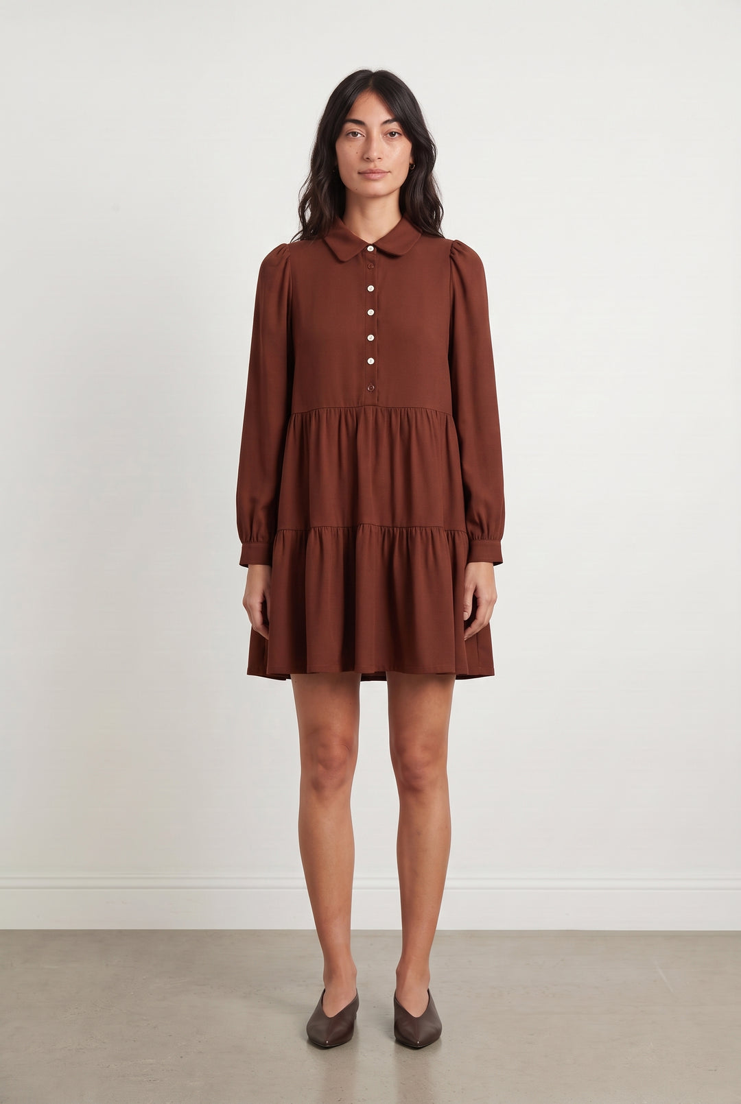 Robe Chemise Marron - Taille XS/34 de la marque Petite Mendigote | PARAD117863 - Vendu par Paradigme - Image 1