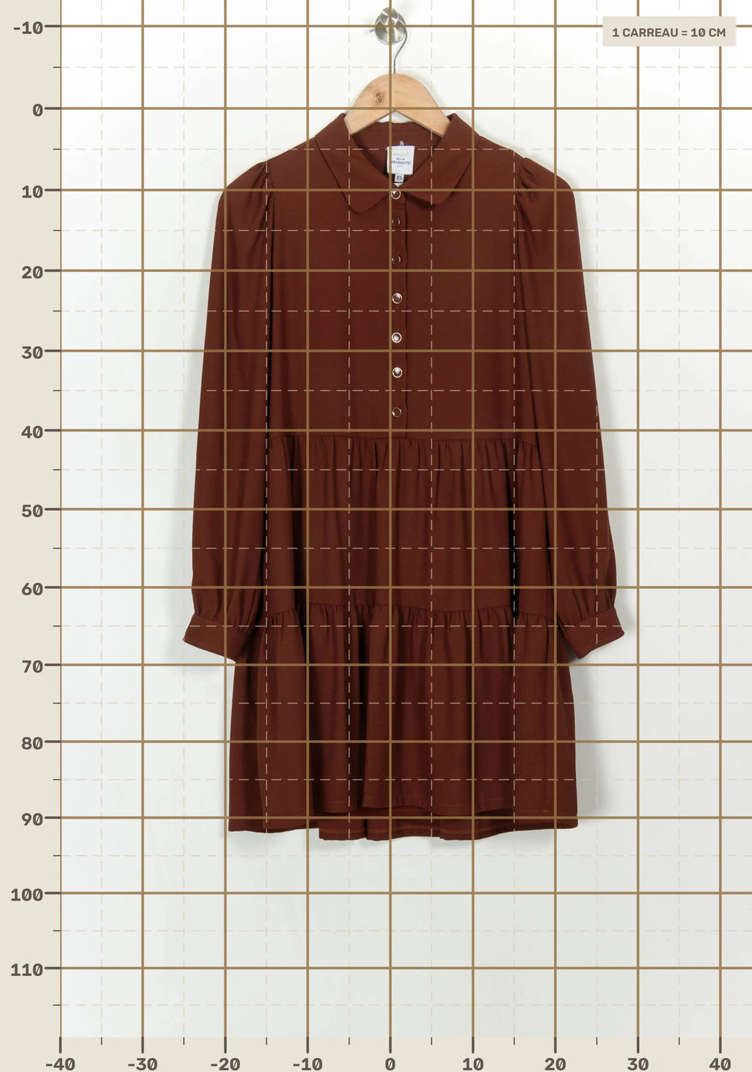 Robe Chemise Marron - Taille XS/34 de la marque Petite Mendigote | PARAD117863 - Vendu par Paradigme - Image 4