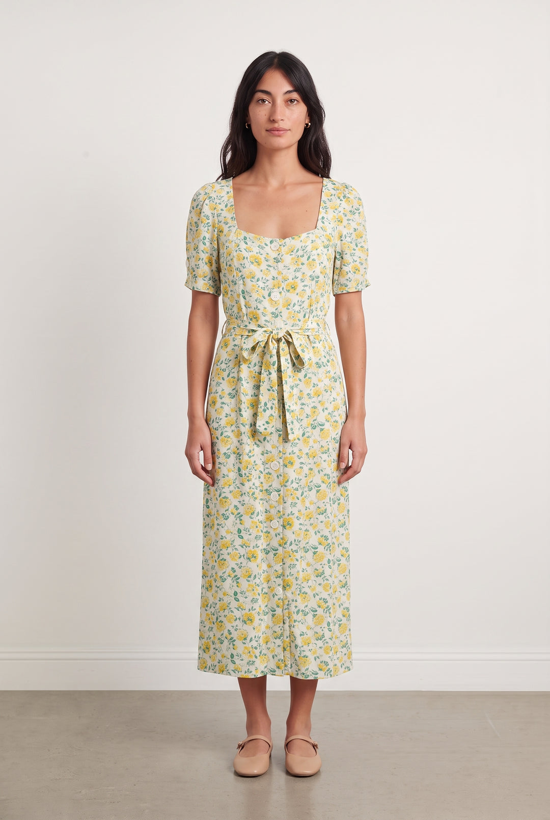 Robe Longue Jaune et Blanche - Taille XS/34 de la marque Petite Mendigote | PARAD117866 - Vendu par Paradigme - Image 1