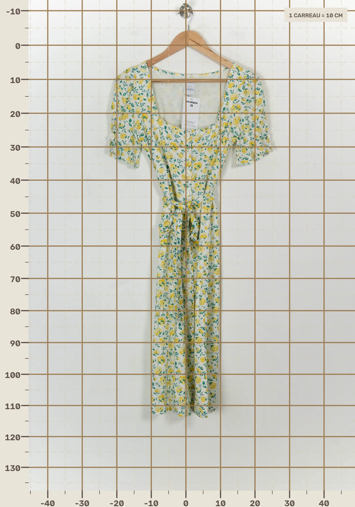 Robe Longue Jaune et Blanche - Taille XS/34 de la marque Petite Mendigote | PARAD117866 - Vendu par Paradigme - Image 4