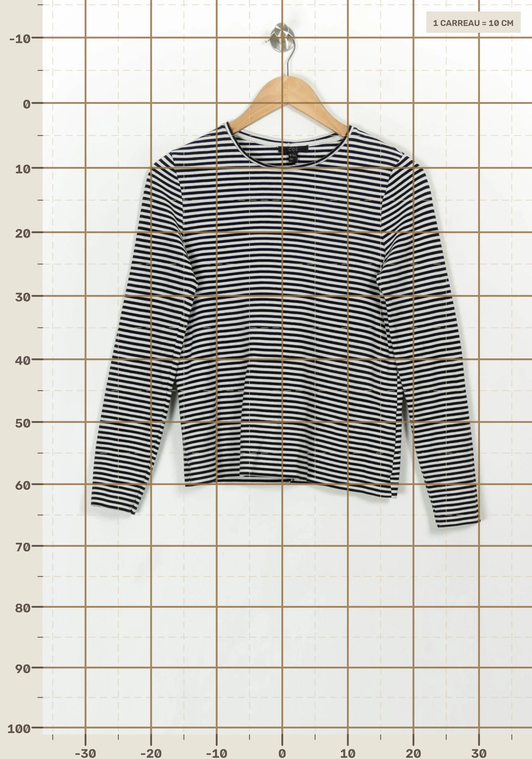 Marinière Blanc et Noir - Taille XS/34 de la marque COS | PARAD117873 - Vendu par Paradigme - Image 4