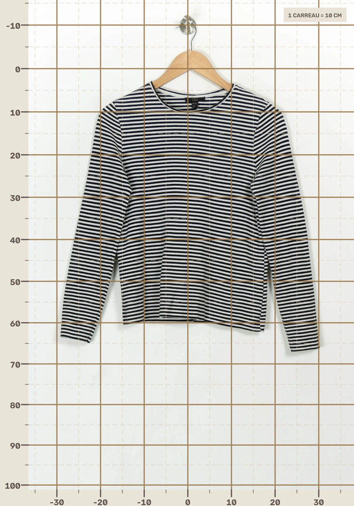 Marinière Blanc et Noir - Taille XS/34 de la marque COS | PARAD117873 - Vendu par Paradigme - Image 4