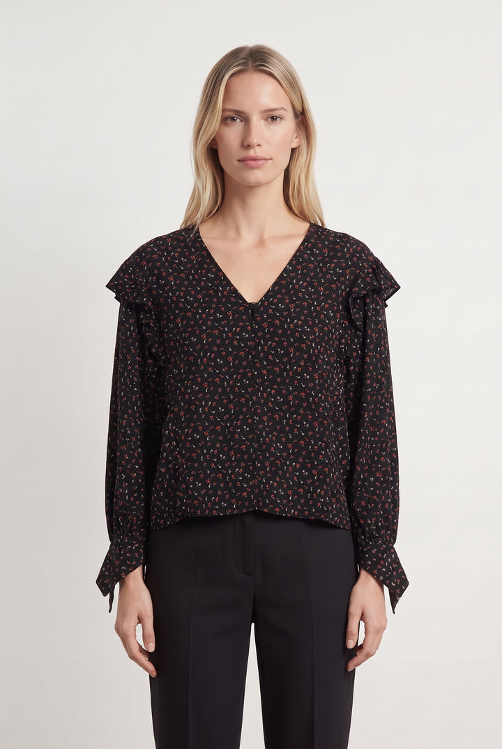 Blouse Noire et Rouge - Taille S/36 de la marque The Kooples - Sport | PARAD117877 - Vendu par Paradigme - Image 1