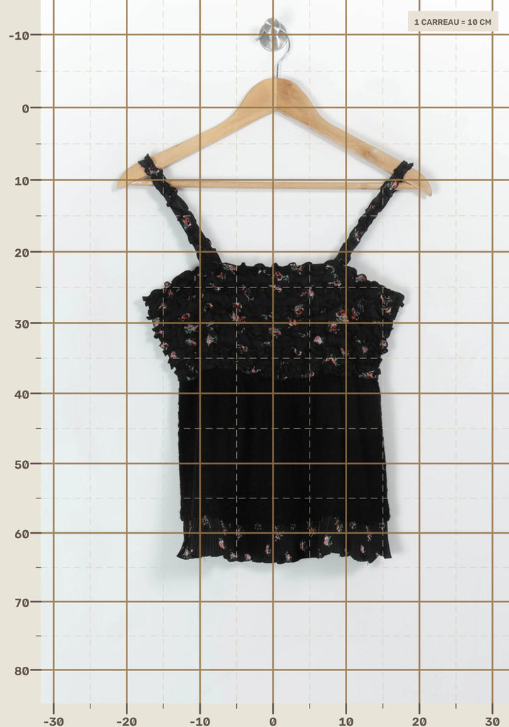 Top Noir à Fleurs - Taille S/36 de la marque Manoush | PARAD117881 - Vendu par Paradigme - Image 4