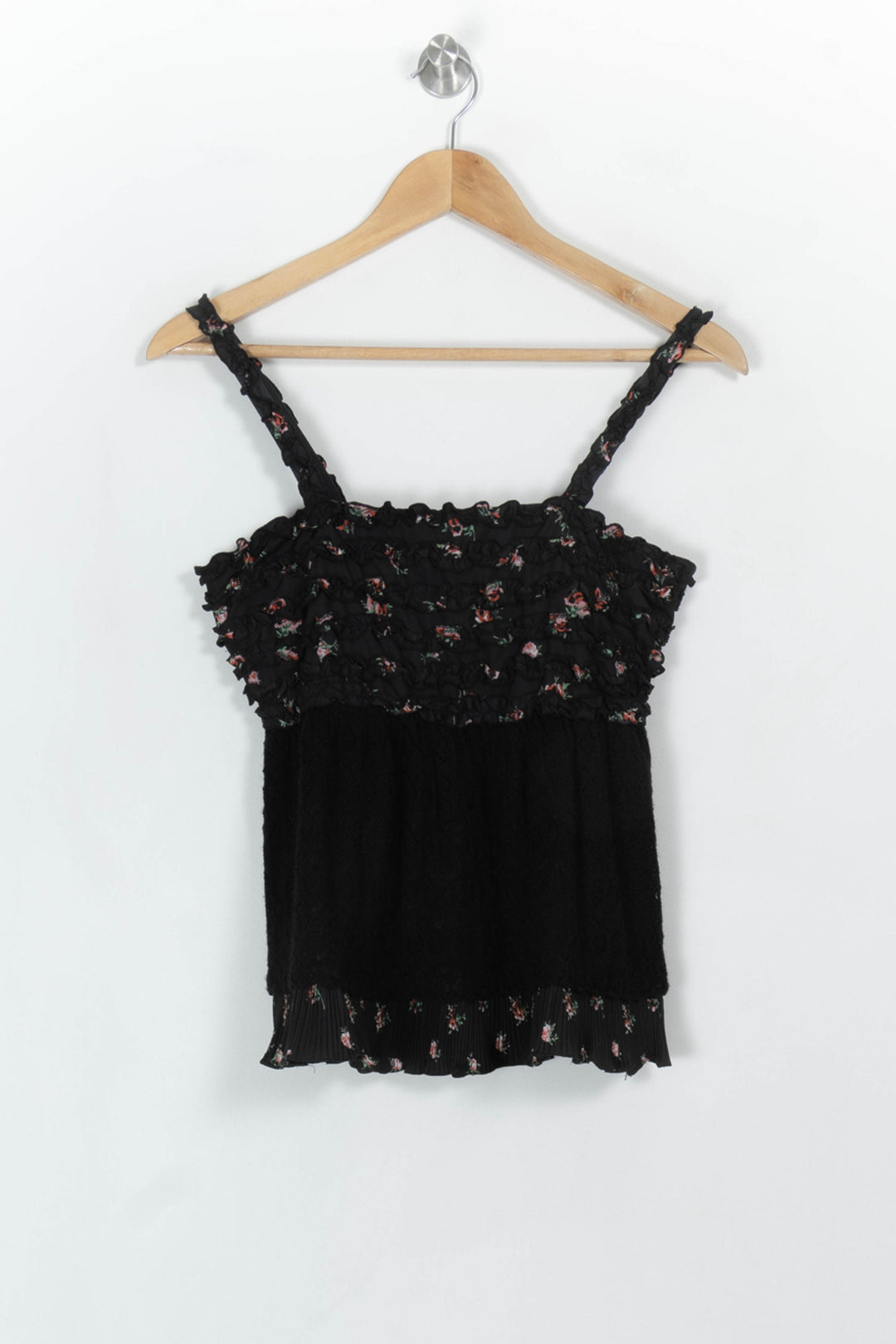 Top Noir à Fleurs - Taille S/36 de la marque Manoush | PARAD117881 - Vendu par Paradigme - Image 2