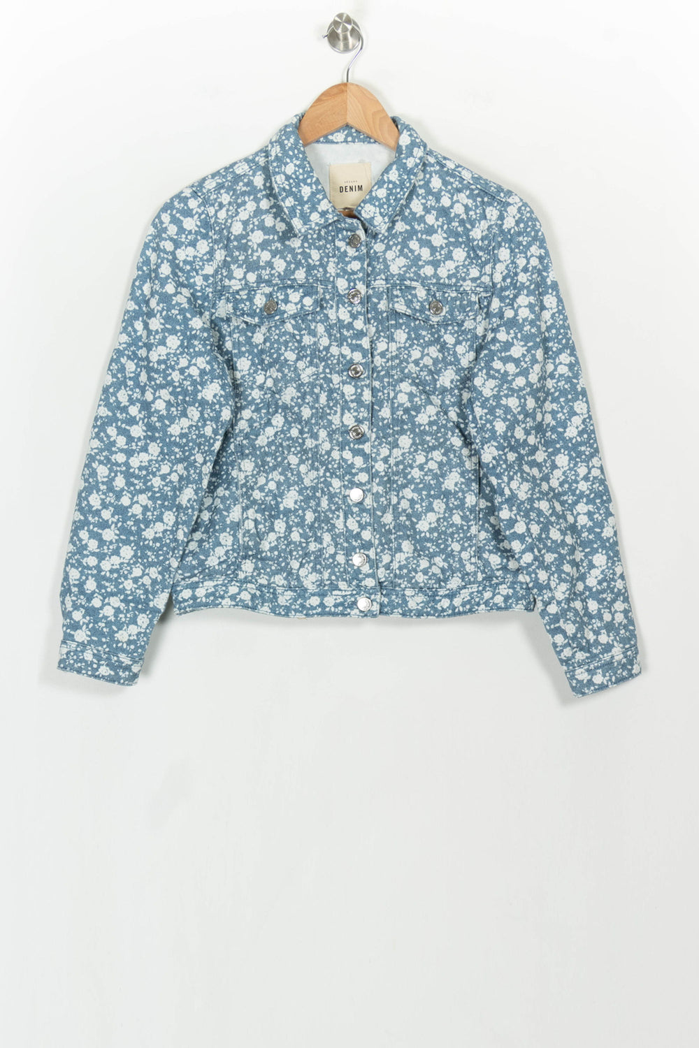 Veste en Jean Bleue et Blanche - Taille S/36 de la marque Sézane | PARAD117884 - Vendu par Paradigme - Image 2