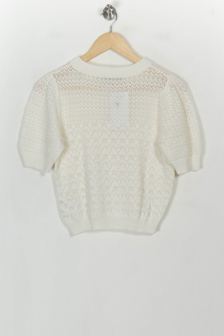 Pull Blanc - Taille S/36 de la marque La Fée Maraboutée | PARAD117888 - Vendu par Paradigme - Image 5