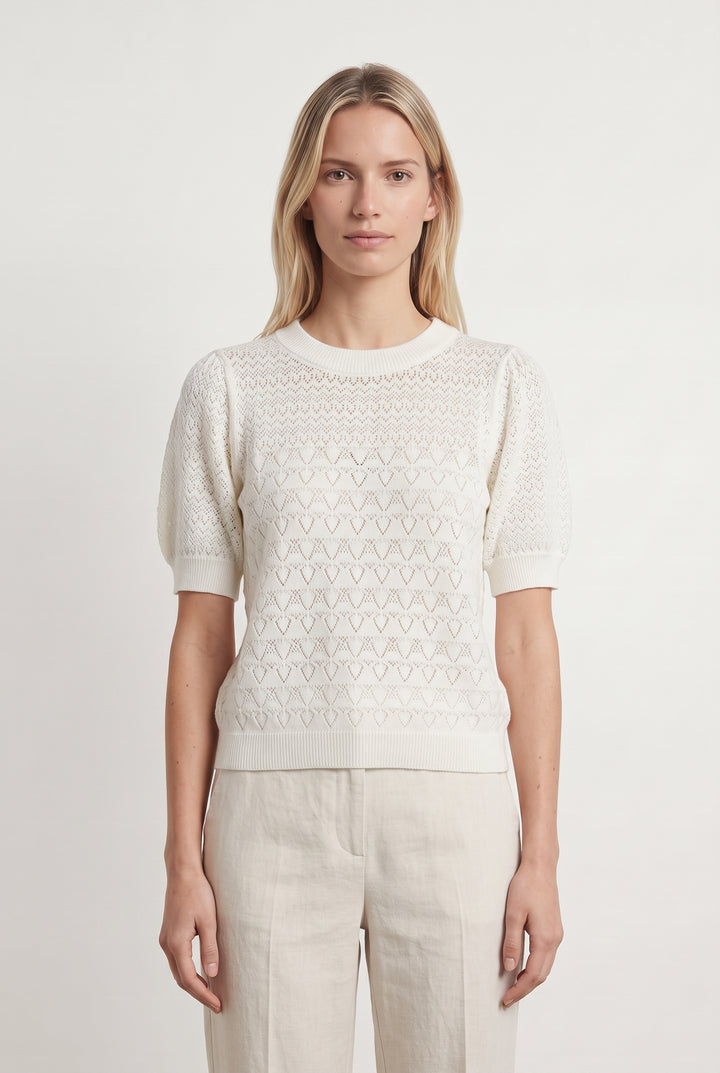 Pull Blanc - Taille S/36 de la marque La Fée Maraboutée | PARAD117888 - Vendu par Paradigme - Image 1