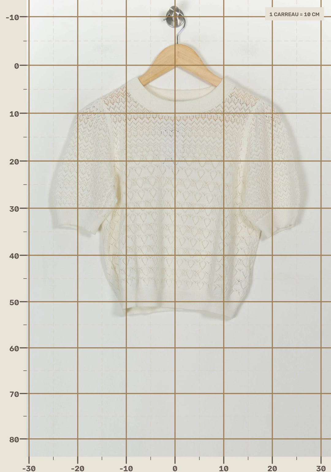 Pull Blanc - Taille S/36 de la marque La Fée Maraboutée | PARAD117888 - Vendu par Paradigme - Image 4