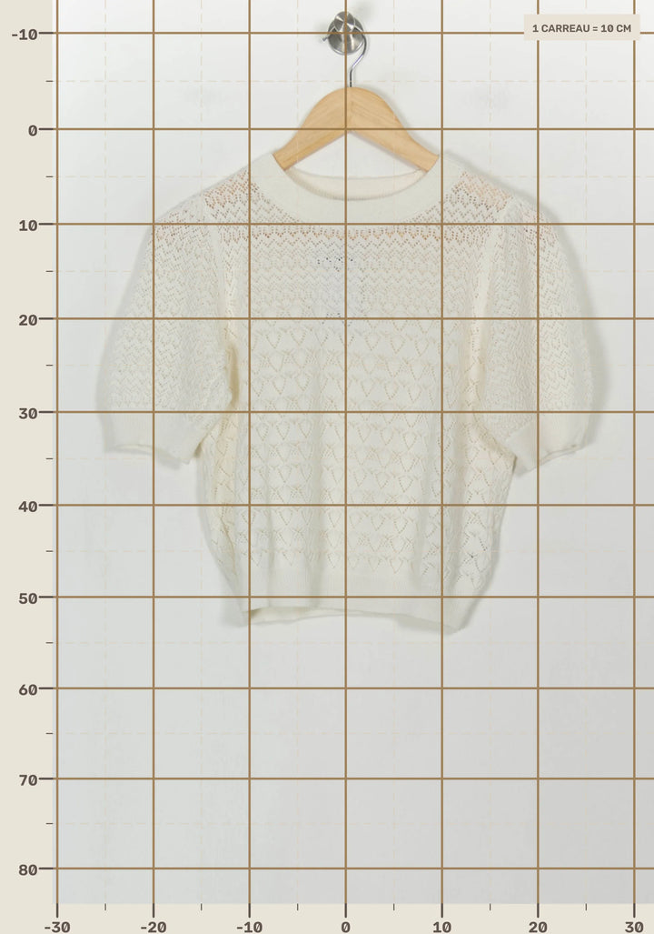 Pull Blanc - Taille S/36 de la marque La Fée Maraboutée | PARAD117888 - Vendu par Paradigme - Image 4