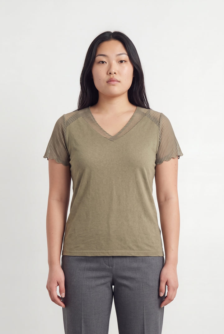 Tee-shirt Manche Courte Beige - Taille L/40 de la marque Grace &amp; Mila | PARAD117893 - Vendu par Paradigme - Image 1